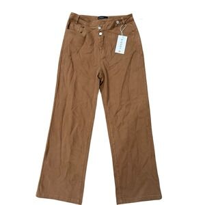 KICZOY Women's Size 8 Brown Pants Straight Leg NEW NWT